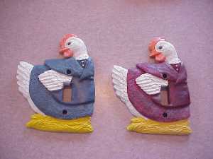 Beautiful Hand Painted Chicken Light Switch Covers-Several colors to choose